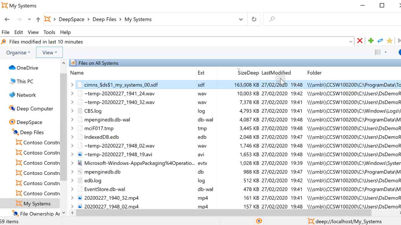 Ad Hoc File-Store Queries. Devise search criteria fitting to the file management task at hand, then browse instant, interactive result sets in tree, flat, and summary views.