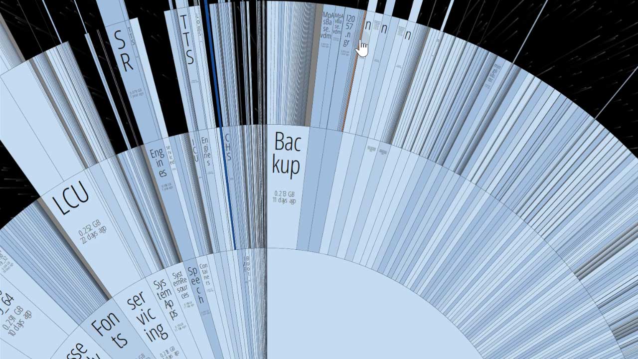 Storage Footprint Visualization. Surveil your storage landscape with 2D space maps of storage capacity allocation, with pan & zoom from high, enterprise level down to single-file level.